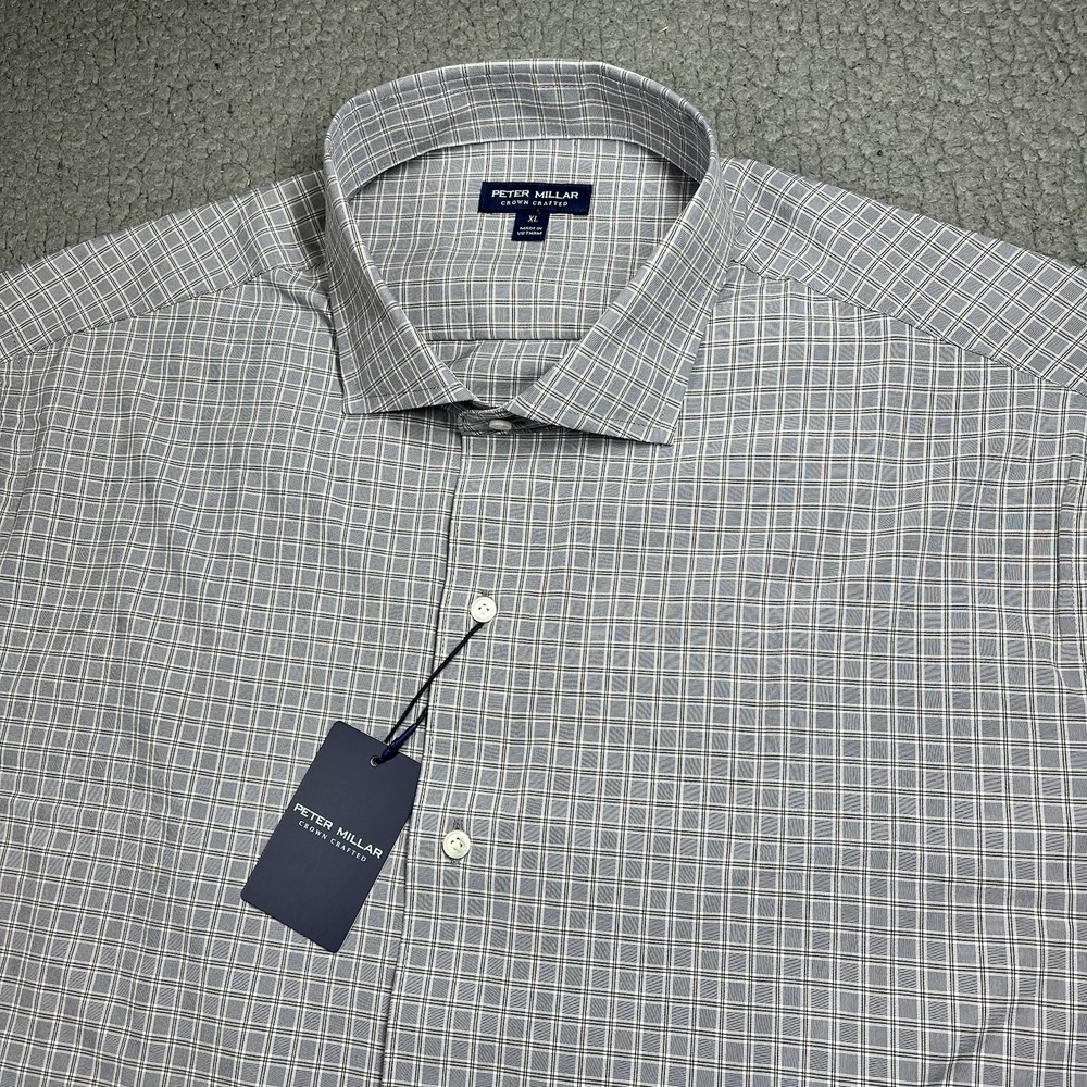 Peter Millar Crown Crafted Bechet Sport Shirt Mens XL Performance Poplin $225‎